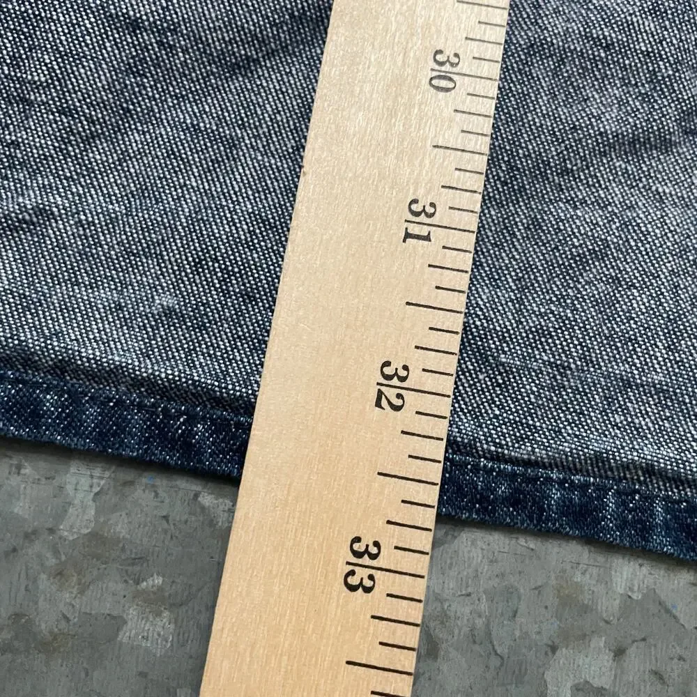 Williams Sonoma Denim Apron Dark Blue 100% Cotton Made in USA Unisex Pockets O/S